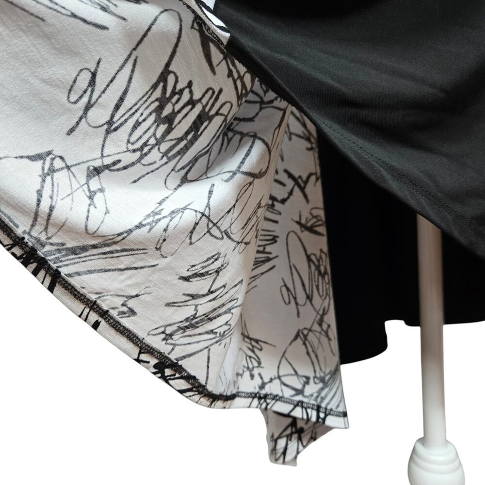 Chalet et Ceci Black White Dress Size S Abstract Asymmetrical Artsy Lagenlook - Picture 7 of 12